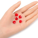 20pcs Top Drilled Valentine Heart Drop Crystal Beads, Light Red July Birthstone Beads, 10mm, Hole ID 1mm, BB15-7
