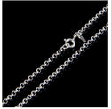 1pc 925 Sterling Silver Rolo Link Chain Necklace, Tarnish Resistant Rhodium Plated, 1.5mm, Length Selections: 18 inch/20 inch/22 inch