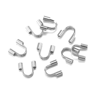 20pcs 925 Sterling Silver Wire Guards, Tarnish Resistant Rhodium Plated, Thread Protector, Hole ID Selections: 0.6mm/1mm/1.5mm