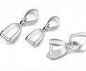 20pcs Tarnish Resistant Pendant Pinch Bail Clip, Sterling Silver Plated Brass, Size Selections: 15mm/18mm/20mm
