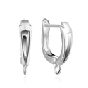 4pcs Sterling Silver Leverback Earring Hooks, Tarnish Resistant Rhodium Plated, 14mm, Strong, SS388