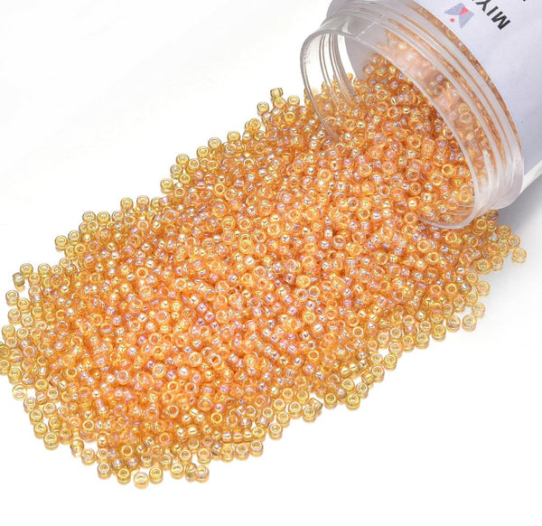25g Miyuki Rocaille 11/0 Round Seed Beads Rainbow Light Topaz RR-251