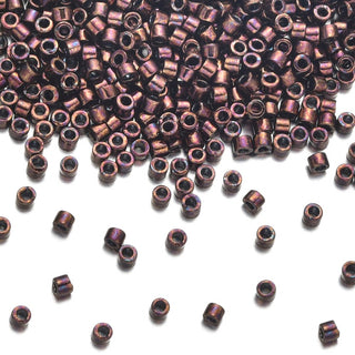 30g Miyuki Delica 11/0 Seed Beads, Opaque Metallic Dark Raspberry DB12