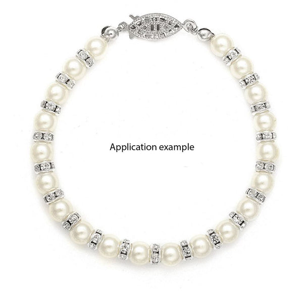 100pcs AAA Grade Rhinestone Rondelle Beads, Sterling Silver Plated Brass, Clear AB Rhinestone, Color Selections: 4mm/5mm/6mm/8mm/10mm/12mm