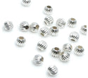 100pcs Corrugated Pumpkin Round Beads, Silver Plated, Size Selections: 6mm/8mm