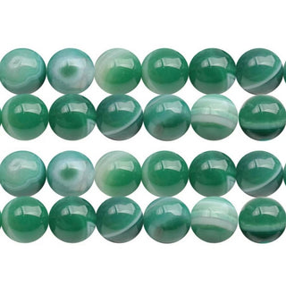AAA Natural Banded Green Agate Gemstone Round Beads, 15 Inch/1 Strand, Size Selections: 4mm/6mm/8mm/10mm