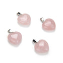 4pcs Natural Pink Rose Quartz Gemstone Pendants, 20mm Heart Shaped Stone Drops, G2P-H3