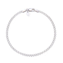 1pc 925 Sterling Silver 2.4mm Diamond-Cut Bismark Chain Bracelet, Tarnish Resistant White Gold Plated, Length Selections: 6.5 inch/7 inch/7.5 inch/8 inch