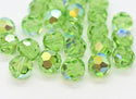 25pcs Adabele Austrian Faceted Round Crystal Beads #5000, Peridot Green AB, Size Selections: 6mm/8mm