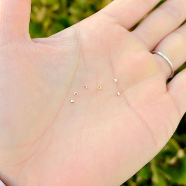 100pcs Real 1/20 14K Gold Filled Small Tiny Crimp Tubes, Hole ID 1mm, Size Selections: 1.6x1mm, 1.6x2mm