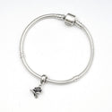 1pc Solid 925 Sterling Silver Single Love Rose Flower Bead Charm, Compatible with Pandora All Other Charm Bracelet, EC640