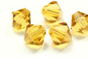 100pcs Adabele Austrian Faceted Bicone Crystal Beads #5301, Amber Topaz (Yellow), Size Selections: 3mm/4mm/5mm/6mm