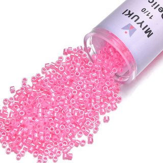 7.5g Miyuki Delica 11/0 Seed Beads Opaque Dyed Dark Cotton Candy Pink DB246