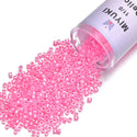 30g Miyuki Delica 11/0 Seed Beads, Opaque Dyed Dark Cotton Candy Pink DB246