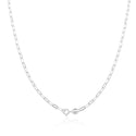 1pc 925 Sterling Silver Paperclip Cable Link Chain Necklace, 3mm, Thick Strong, Length Selections: 18/20/22/24/26 inch