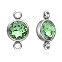 10pcs Grade A August Peridot Green Birthstone Links, Stainless Steel, Tarnish Resistant, 10mm, CCP36-8