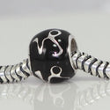 1pc 925 Sterling Silver Capricorn Zodiac Sign Bead Charm Black Enamel, Compatible with Pandora All Other Charm Bracelets, EC69