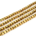 100pcs Creative Club Faceted Cube Crystal Glass Beads, Gold Aurum, 6mm, Hole ID 1mm, CCC633