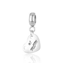 Solid 925 Sterling Silver Best Mom Charm Heart Bead Charm