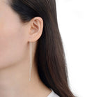 1 Pair 925 Sterling Silver Threader Earrings, Pull Through Dangle Cable Chain with Tiny 3mm Ball, Length Selections: 2/3/4/5/6 Inch