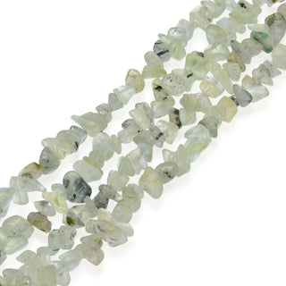 Natural Green Prehnite Crystal Gemstone Chip Beads, Free Form, 5mm-8mm, Hole ID 1mm, 1 Strand/31 Inch, GZ1-4