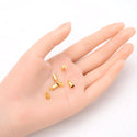 50pcs Tarnish Resistant Glue In Cord End Caps, 18K Yellow Gold Plated Brass, Hole ID Selections: 1mm/1.5mm/2mm/2.5mm/3mm