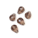 24pcs Adabele Austrian Faceted Teardrop Crystal Beads #5500, Smoked Quartz, 10mm x 8mm, Hole ID 1.1mm, SST-1021
