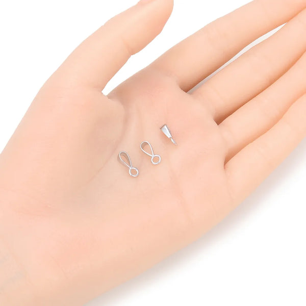 5pcs 925 Sterling Silver Folding Donut Jewelry Bail, Closed Loop Ring, Tarnish Resistant Rhodium Plated, 11x2.8mm, SS71-3