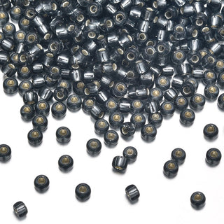 50g Miyuki Rocaille 8/0 Seed Bead Transparent Silver-lined Light Grey RR-21