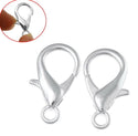 20pcs Trigger Lobster Claw Clasp, Silver Plated, Size Selections: 10mm/12mm/15mm/20mm