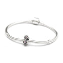 1pc Real 925 Sterling Silver Charm, February Birthstone Bead, Cubic Zirconia CZ Purple Amethyst Gemstone, Compatible with Pandora all Other Charm Bracelets, EC410