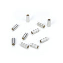 200pcs Smooth 5mm Small Tube Beads, Sterling Silver Plated Brass, Hole ID Selections: 0.5mm/1.5mm