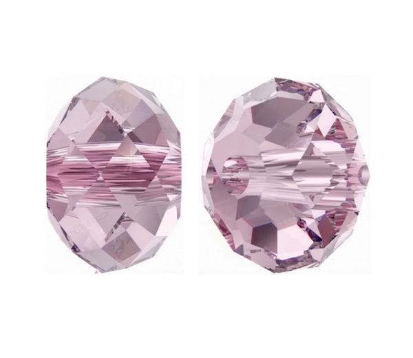 24pcs Adabele Austrian Faceted Rondelle Crystal Beads #5040, Rosaline (Light Pink), Size Selections: 6x4mm, 8x6mm, 10x8mm