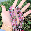 Natural Multi-color Tourmaline Gemstone Oval Tumbled Pebble Beads, Irregular, 6mm to 9mm, Hole ID 1mm, 15 Inch/1 Strand, GZ12-31