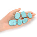 5pcs Natural Grade A Turquoise Blue Howlite Beads, Large Flat Slab Gemstone Beads, Smooth Free Form, 18-30mm, Hole ID 1.2mm, GX15