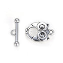 Adabele 20 Sets Cute Owl Toggle Clasp, T-Bar Jewelry Closure, 20.2mm (0.8 Inch), Antique Silver, MC-AF17