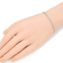 1pc 925 Sterling Silver 2mm Smooth Round Snake Chain Bracelet, Tarnish Resistant White Gold Plated, Length Selections: 7 inch/7.5 inch/8 inch