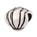 20pcs Cute Sea Shell Large Hole Beads, Hole ID 4.5mm, Antique Silver, Zinc Alloy Metal, MEC-F12
