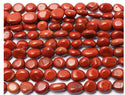 Natural Red Jasper Gemstone Oval Tumbled Pebble Beads, Irregular, 8mm to 11mm, Hole ID 1mm, 15 Inch/1 Strand, GZ12-60