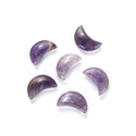 4pcs Natural Purple Amethyst Hand Carved Moon Gemstone, 18mm Loose Cut Stones, G3P-A2