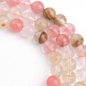 Lab Created Watermelon Tourmaline Gemstone Round Beads, 1 Strand/15 Inch, Size Selections: 4mm/6mm/8mm/10mm