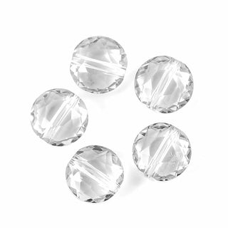 25pcs Adabele Austrian Faceted Flat Round Coin Crystal Beads #5052, Crystal Clear, 8mm, Hole ID 1mm, SSMR801
