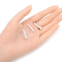 1pc 925 Sterling Silver 4 Strands Multi-Strand Slide Lock Tube Clasp Set, 25.5mm Long, SS188