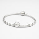 1pc Solid 925 Sterling Silver Sea Shell Bead Charm, Compatible with Pandora All Other Charm Bracelet, EC122