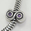 1pc Real 925 Sterling Silver Charm, February Birthstone Bead, Cubic Zirconia CZ Purple Amethyst Gemstone, Compatible with Pandora all Other Charm Bracelets, EC410