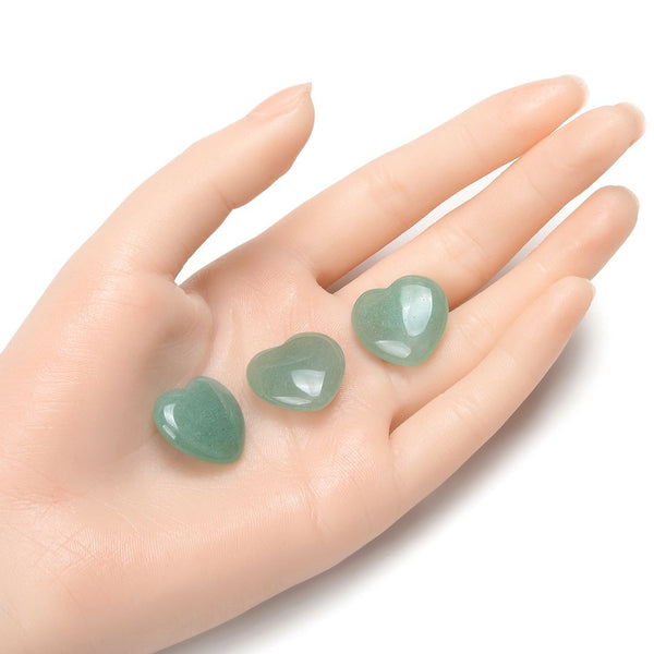 4pcs Natural Green Aventurine Heart-shaped Gemstone, 20mm Heart Loose Cut Stones, G3P-H4