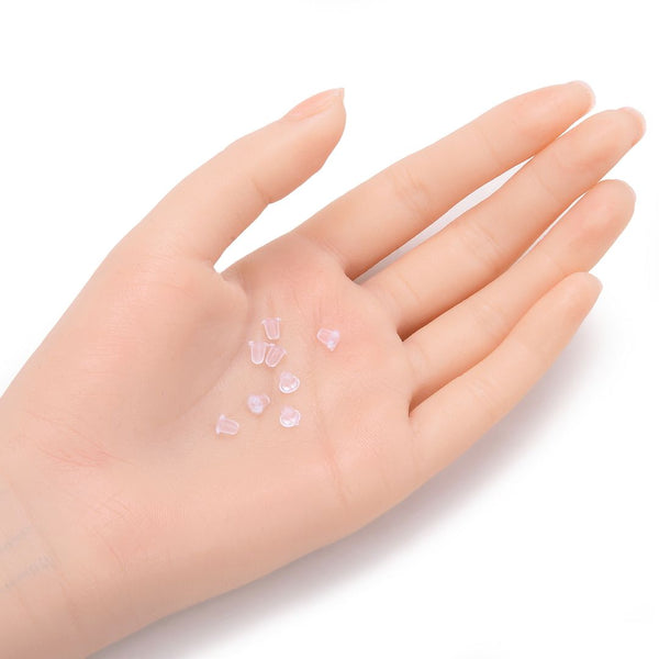 100pcs Clear Rubber Bullet Style Earring Backs, Earnut Replacement, Plastic, CF203