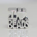 1pc Solid 925 Sterling Silver I Love Bead Charm Art Creativity Bead, Compatible with Pandora All Other Charm Bracelet, EC257