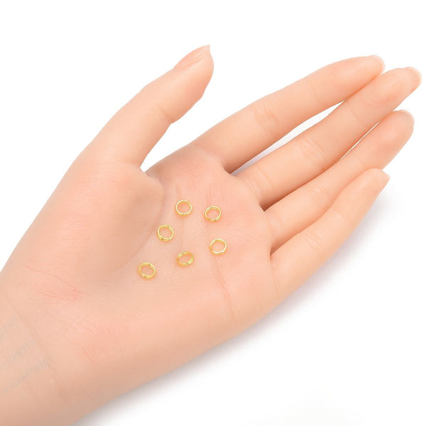 20pcs 925 Sterling Silver Split Jump Rings, Real 18K Yellow Gold Plated, 0.7mm/21 Gauge, Size Selections: 5/6/7/8/10/12mm