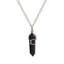 1pc Blue Goldstone Sandstone Gemstone Pendant Necklace, 18 Inch Surgical Stainless Steel Chain, GGP-E3